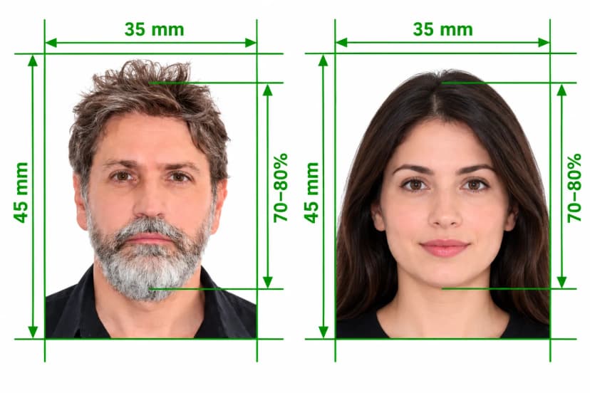 Official Schengen Passport photo compliance example