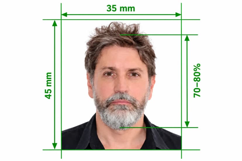 Official Schengen Visa photo compliance example